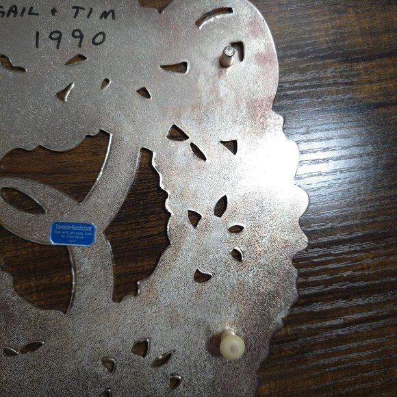 Vintage Holiday Wreath Trivet Silver plate Enamel By Wm. A. Rogers 1986 Japan - Picture 14 of 16